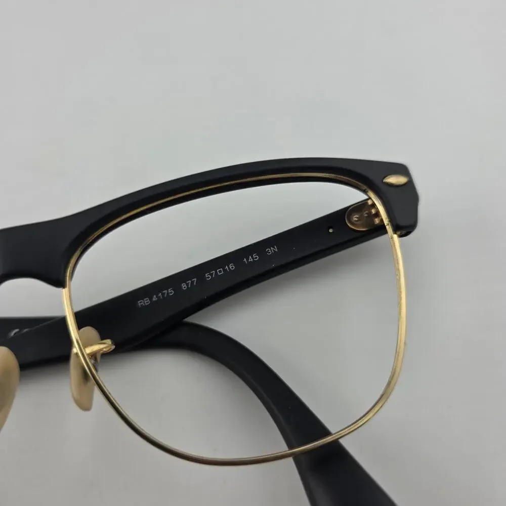 Ray-Ban RB4175 877 Eyeglass Frames Black Gold 57-16 145 Italy w/ Case No Lenses